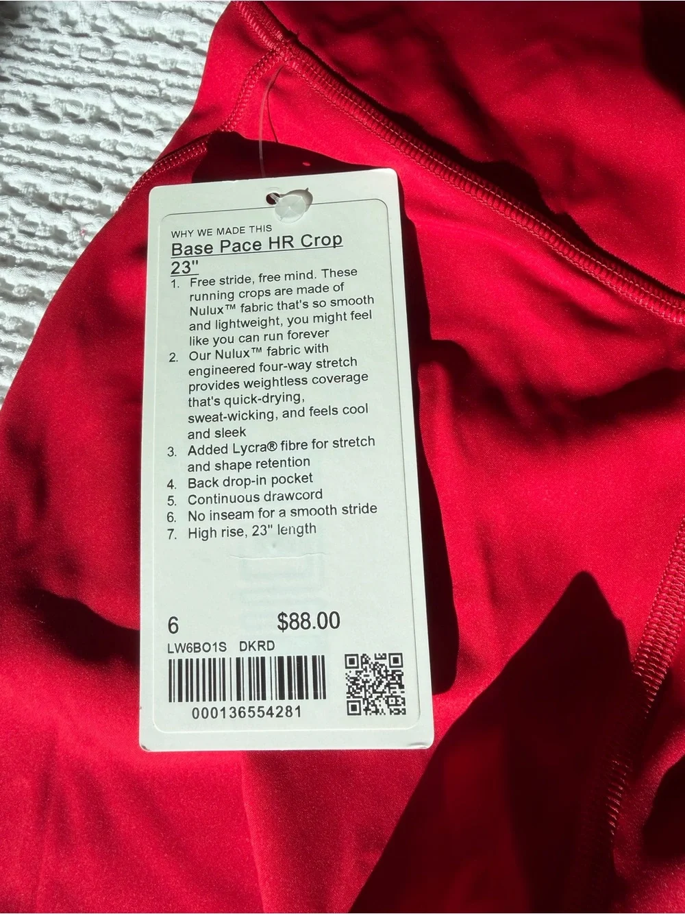 lululemon athletica Red Athletic Leggings